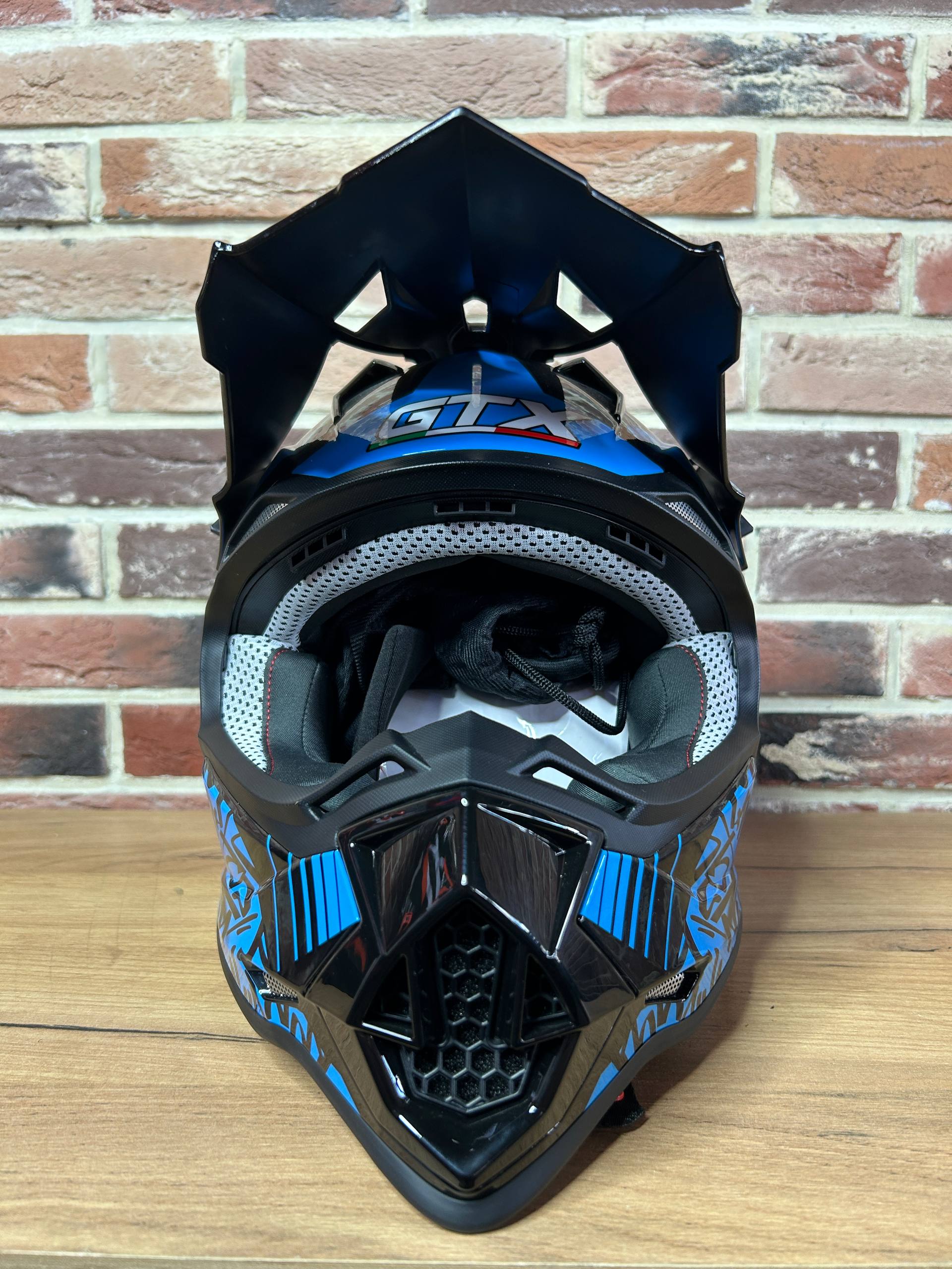 Шлем мото кроссовый GTX 632S #3 (S) BLACK / BLUE детский (49-50)