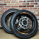 Колеса МОТАРД комп-т ZR,Sport Pro, CR-Z (диски алюм,шины110/90-17,130/70-17, зв.520x40) ось20/25
