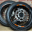 Колеса МОТАРД комп-т ZR,Sport Pro, CR-Z (диски алюм,шины110/90-17,130/70-17, зв.520x40) ось20/25